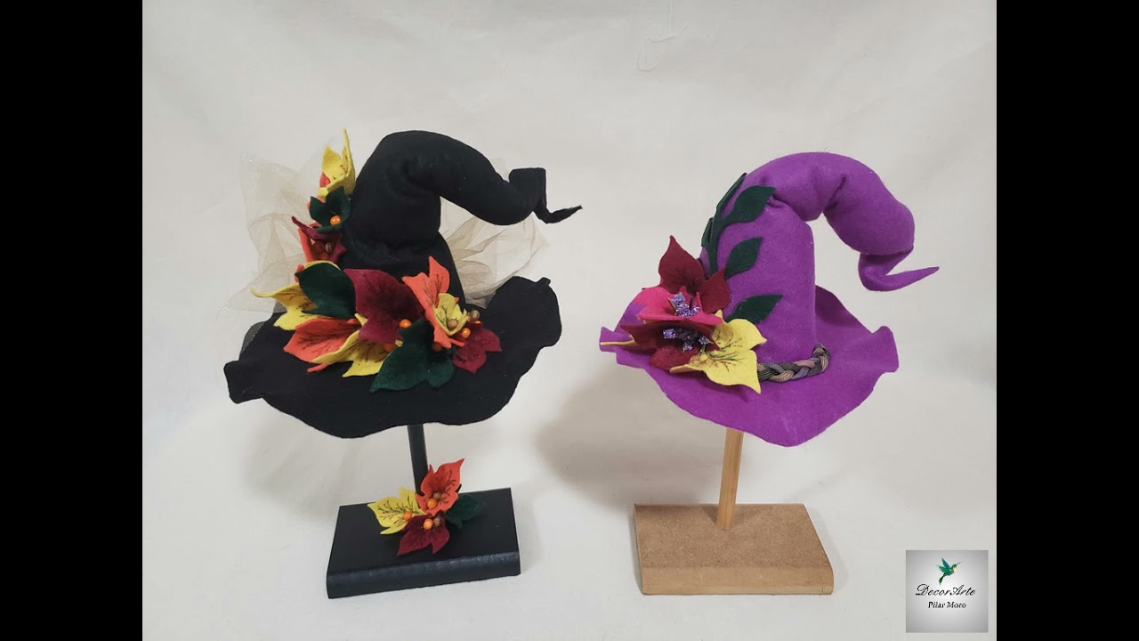 Pilar Moro / DecorarArte, tutorial : cómo hacer Sombrero de Brujita en base de madera