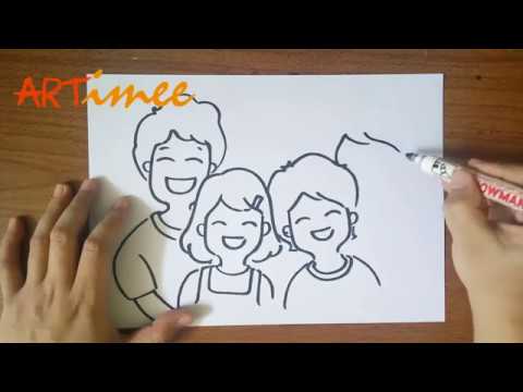 How to Draw a Family ( Step by Step )