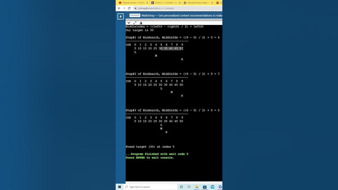 Binary Search (Best Visualization Demo) #shorts #algorithm # ...