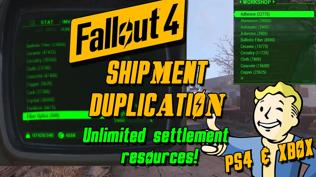 Fallout 4 Shipment Duplication Unlimited Settlement Resources Ps4 Xbox Working 1 02 Youtube