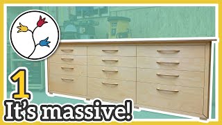 WORKBENCH with DRAWERS – Lots of STORAGE, super STURDY (1/2)