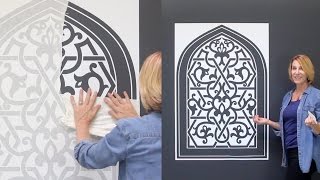 How to Apply Modello® Vinyl Wall Stencils using Large Custom Designs