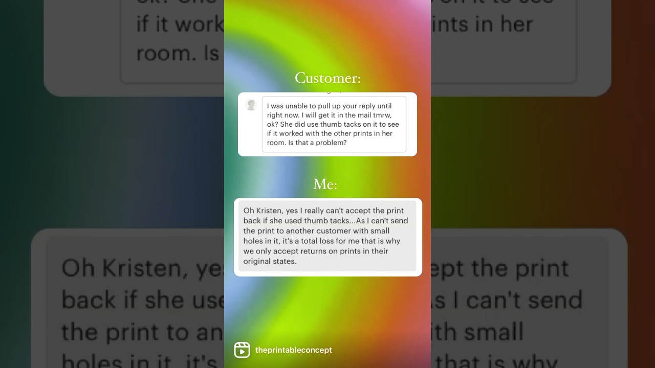 Etsy customer wants a refund! What would you have done? 