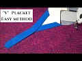 Kurti Placket Stitching Easy method/ V placket