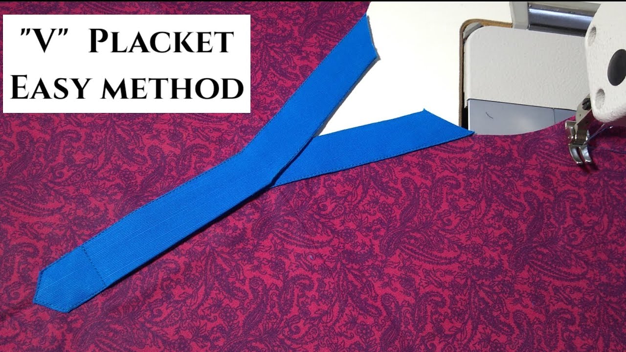Kurti Placket Stitching Easy method/ V placket EMODE - YouTube