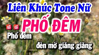 Karaoke Liên Khúc | PHỐ ĐÊM | Tone Nữ Dễ Hát | Nhạc Sống Tuyết Nhi