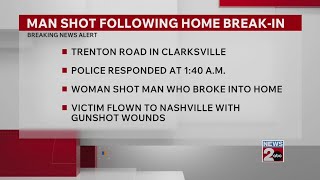Suspect shot during home break-in, Clarksville police say