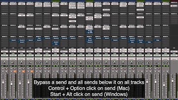 Pro Tools send and Insert bypass shortcuts