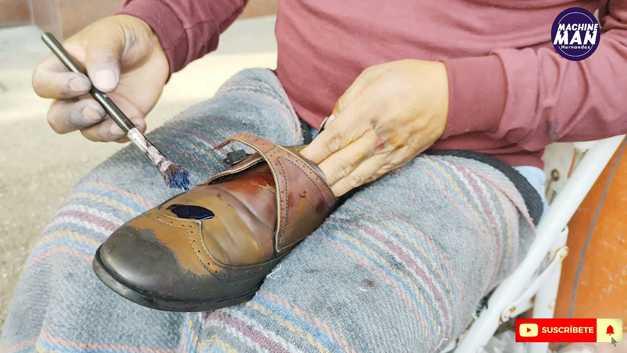 shoeshine color change from black to finished patina