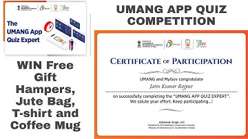 MyGov Quiz on Umang App Competition | Win Free Gift Hampers Jute Bag T-Shirt, Coffee Mug JKR Updates