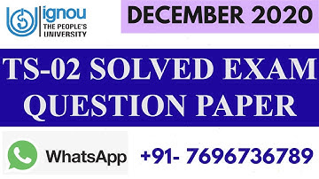 TS 02 Previous Year ( DECEMBER 2020) Solved Question Paper II Fully Solved
