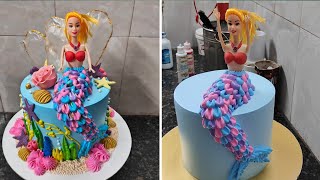 Girl Birthday Cake For Jalpari Decorating White Forest Flavour|Mermaid Birthday Cake Design 2024 |