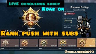 LIVE BGMI RANK PUSH | CONQUEROR LOBBY #bgmi #pubgmobile #live #jonathangaming #livestream