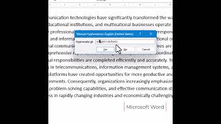 Microsoft Word Adding Hyphenation
