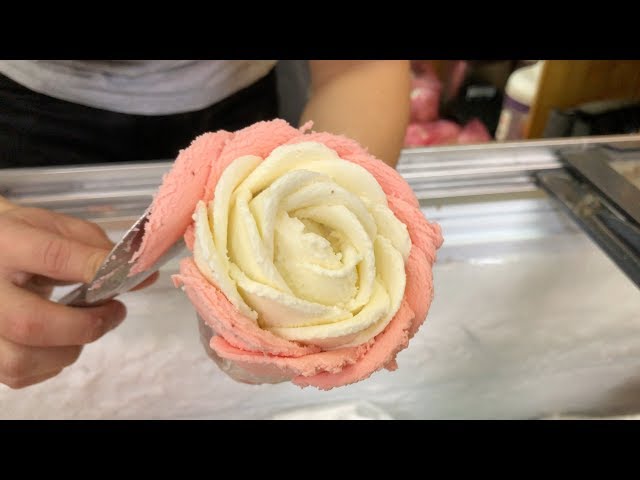 [4K] Blooming ROSE ice cream - Flower ice cream cone - Vietnam sweet street food