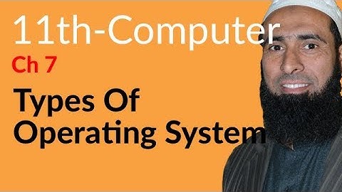 ICS Computer part 1, Ch 7 - Types Of Operating System -