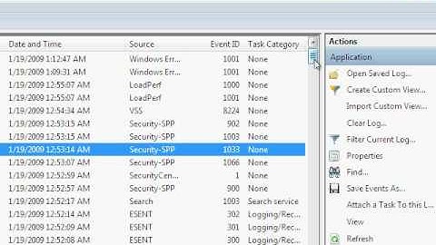 Windows Seven Event Viewer Bug