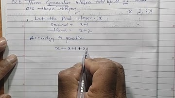 Class 8 - Exercise 2.2 - Q 6 | Three consecutive integers add up to 51 what are these integers