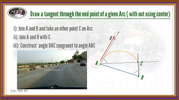 A tangent to a given arc, through the end point of arc without using center