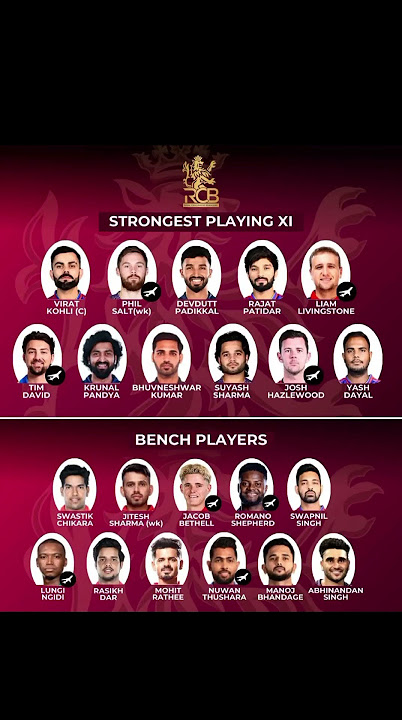 RCB Strongest Playing 11 2025। RCB team list 2025