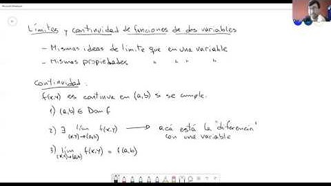 Límites y continuidad en funciones de dos variables. Parte 1.