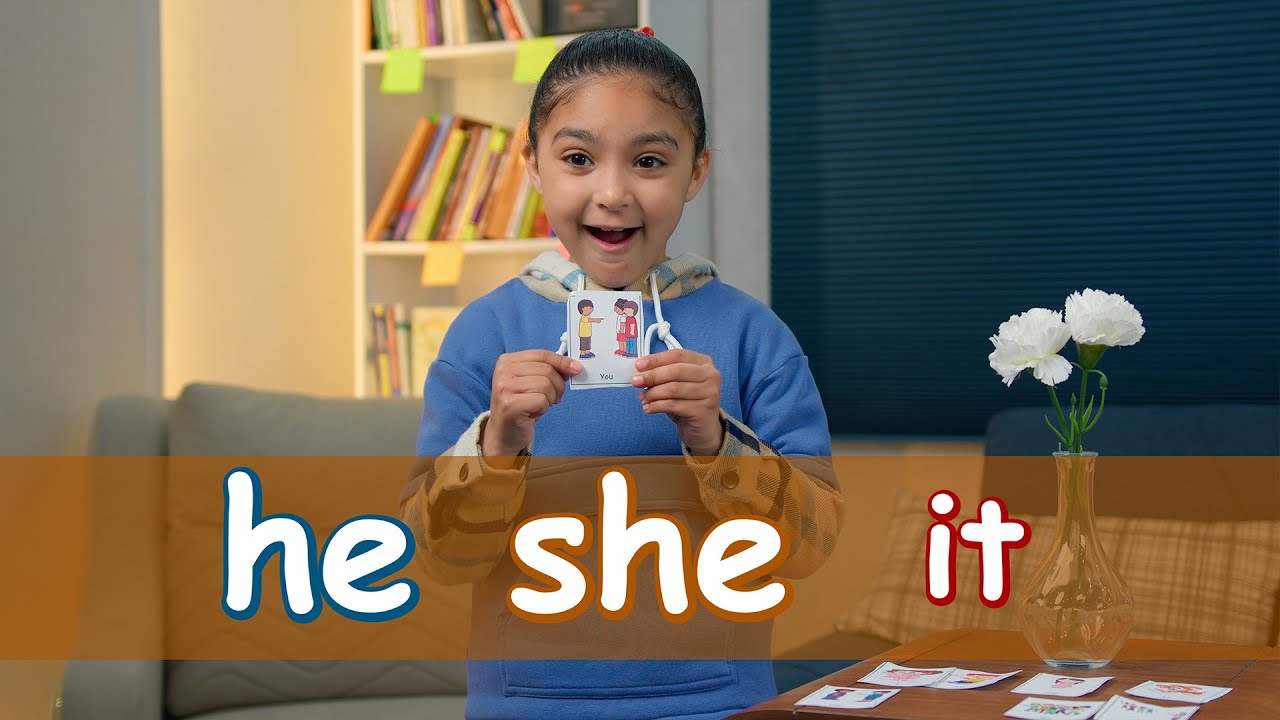 يلا نتعلم الضمائر مع بعض بالانجليزية .. ( he she it we they you ) اتعلم مع رويدا
