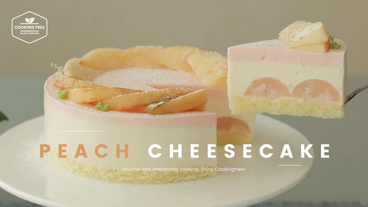 ღ복숭아 치즈케이크 만들기ღ : Peach cheesecake Recipe - Cooking tree 쿠킹트리*Cooking ASMR