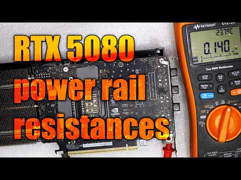 Taking power rail resistance measurements of an RTX 5080