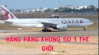 xem pha tự lăn và cất cánh của hãng hàng không số 1 thế giới QATAR CARGO máy bay chở hàng