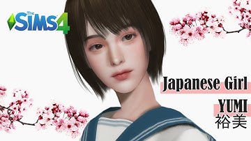 The Sims 4 CAS l Yumi ✿ Japanese girl l + CC list and Tray files