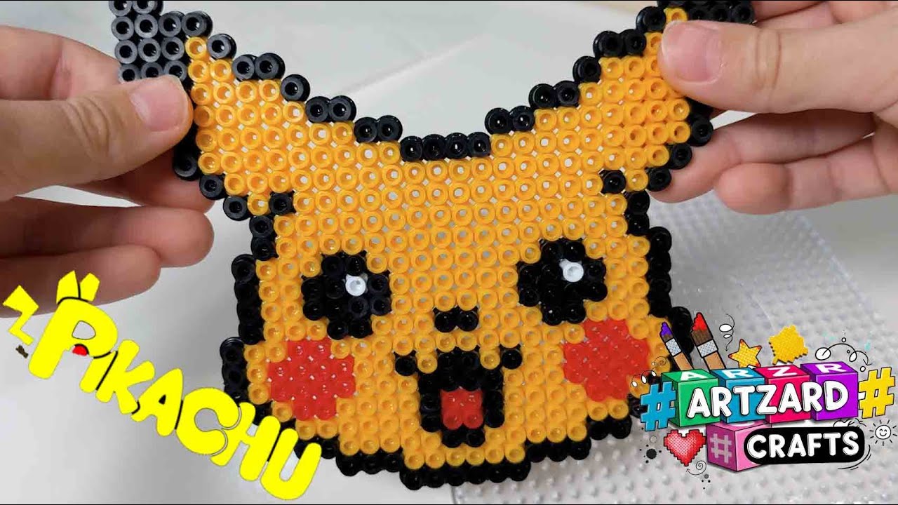 How to make a PIKACHU using perler beads! Pikachu Pokemon arts and crafts.