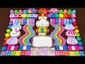 RABBIT and RAINBOW !!!Mixing random into GLOSSY Slime ! Satisfying Slime 1611