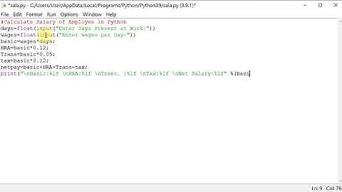 Calculate Salary of Employee in Python