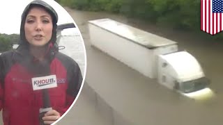 Hurricane Harvey: KHOU news crew helps get driver rescued from flooded truck - TomoNews