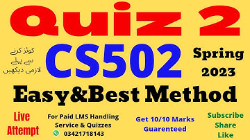 CS502 Quiz No 2 Solution Spring 2023 100% Verified Answers
