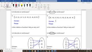 Solutions to the Domain and Range worksheet