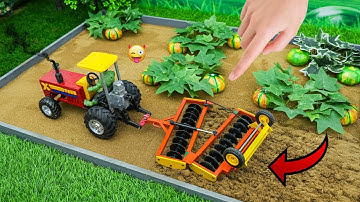diy mini tractor dengerous stuck in mud with plough machine | science project | @sanocreator #2