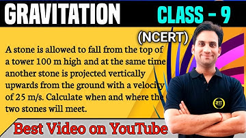 A stone is allowed to fall from the top of a tower 100 m high and at the same time another stone