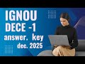 DECE PAPER -1 ANSWER KEY #india #ignou #ignouexam #dece #december #2025