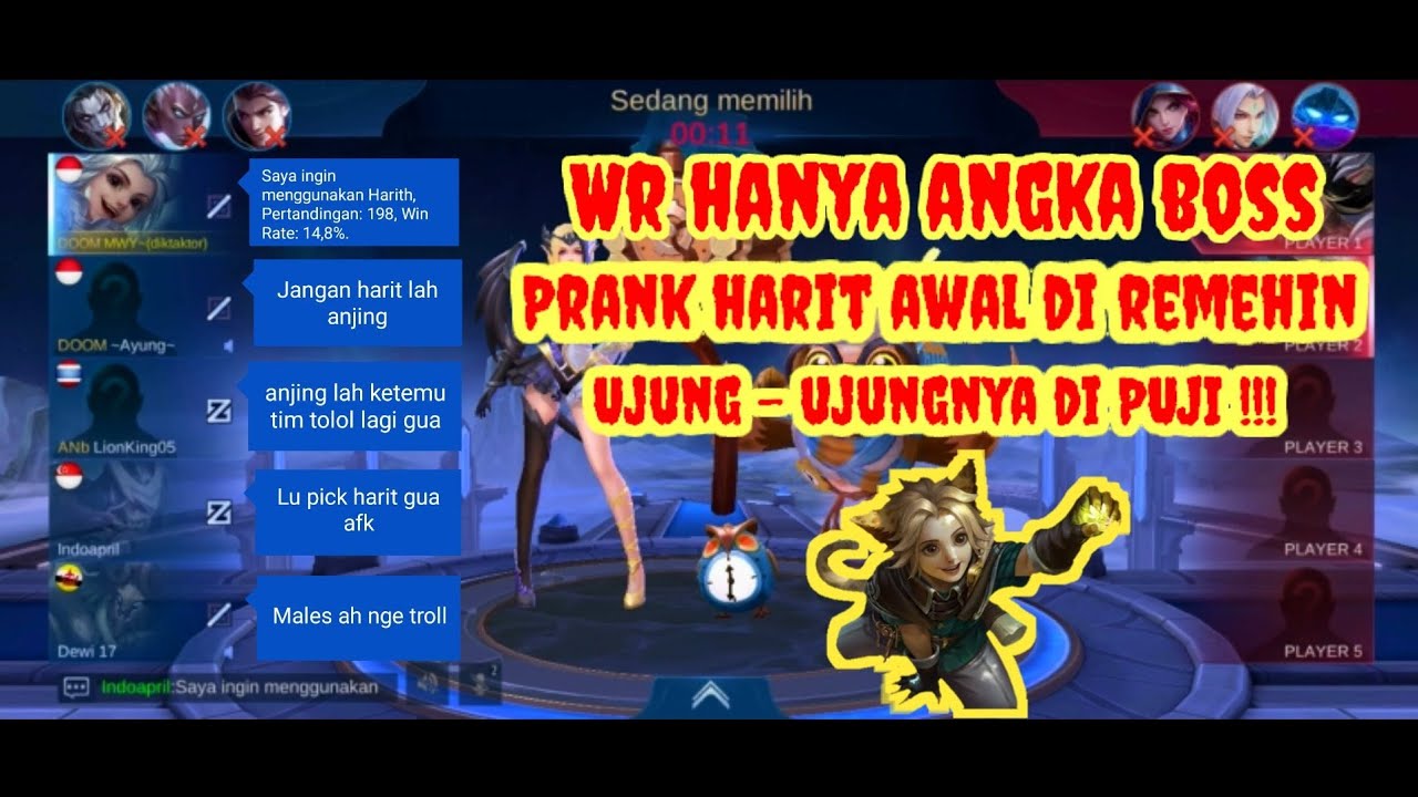 Prank harit , di remehin hanya karena Win rate kecil - MOBILE LEGENDS