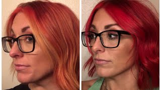 BRIGHT RED HAIR! Before and after