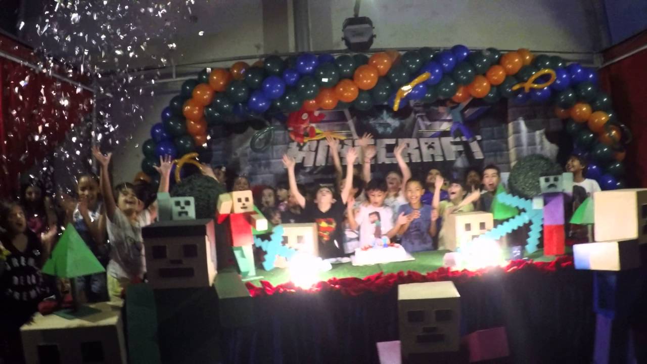 Festa do Gustavo - 9 anos - Hora do Parabéns - Minecraft Party