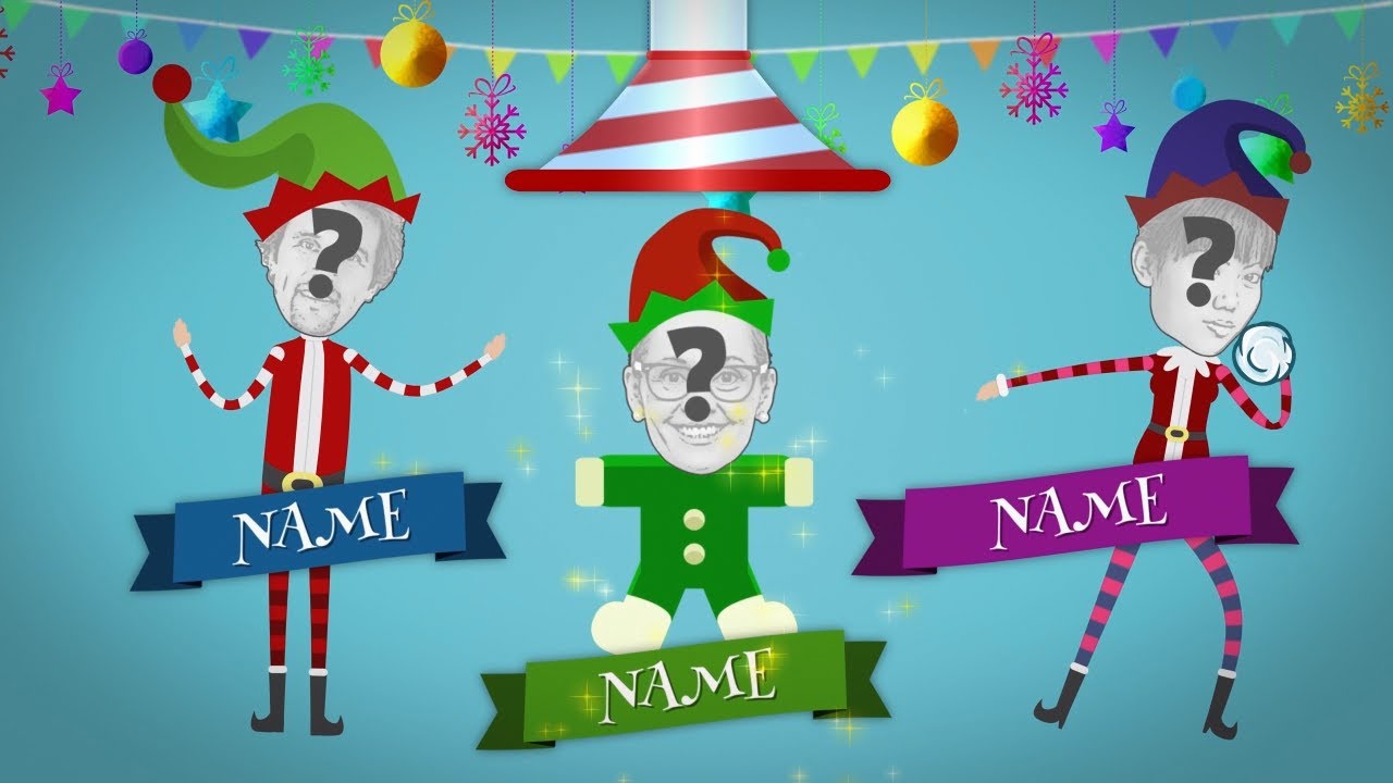 Animated Christmas Card Template - Elves Workshop - YOUR FACES! - YouTube