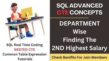 SQL Nested CTE Interview questions Finding the 2nd highest salary department wise #sqlserver
