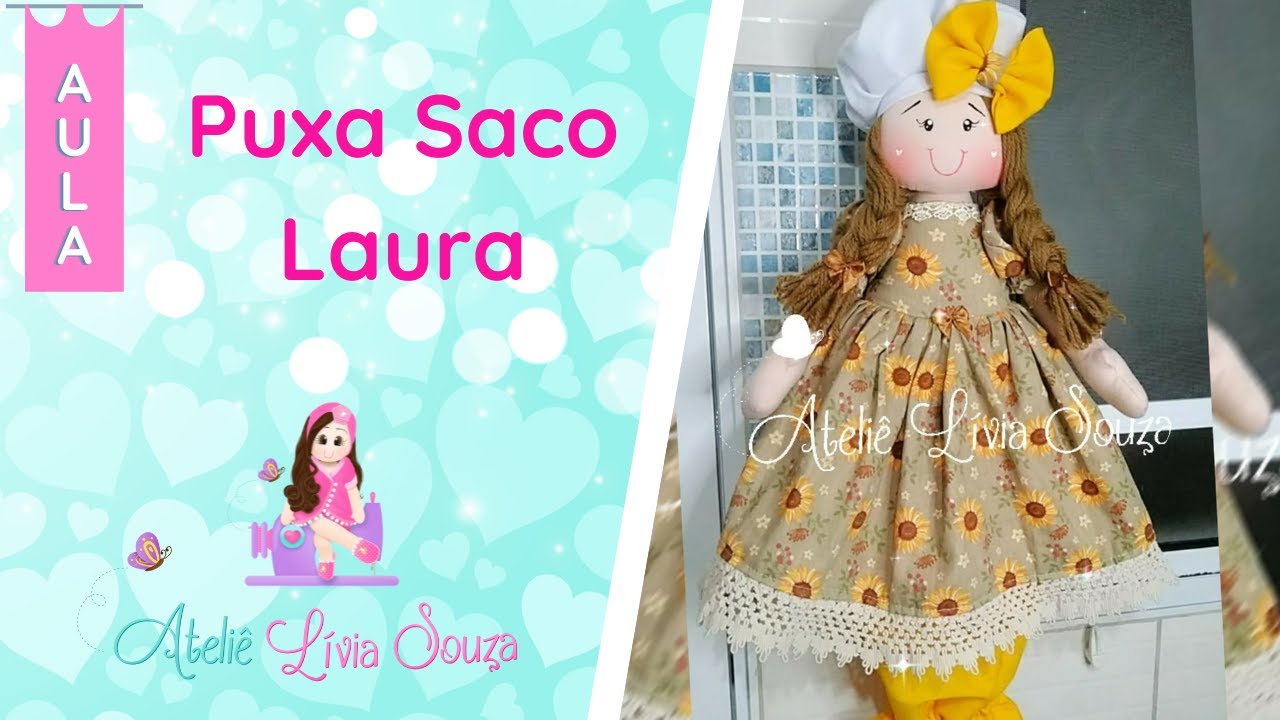 Puxa Saco | Boneca puxa saco - Porta sacolinha - Porta sacolas | Molde Grátis | Passo a Passo | Diy