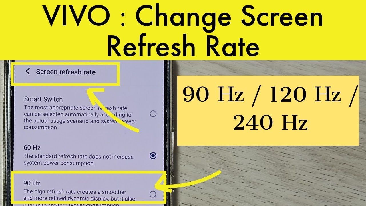 VIVO T2 5G : How to Change Display Refresh Rate 120Hz 90Hz - YouTube