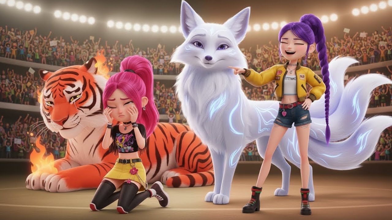 Rumi summons the Aurora Fox… to fight Mira and Zoey – KPOP Demon Hunter 