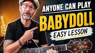BabyDoll Guitar Lesson (easy tutorial) Dominic Fike Barre & Open Chords + Lead
