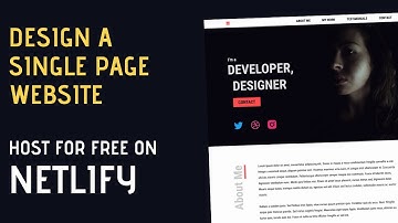 Design A Single Page Static Website (Free Hosting on Netlify)