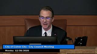 City of Culver City - City Council Meeting - 12/8/2025